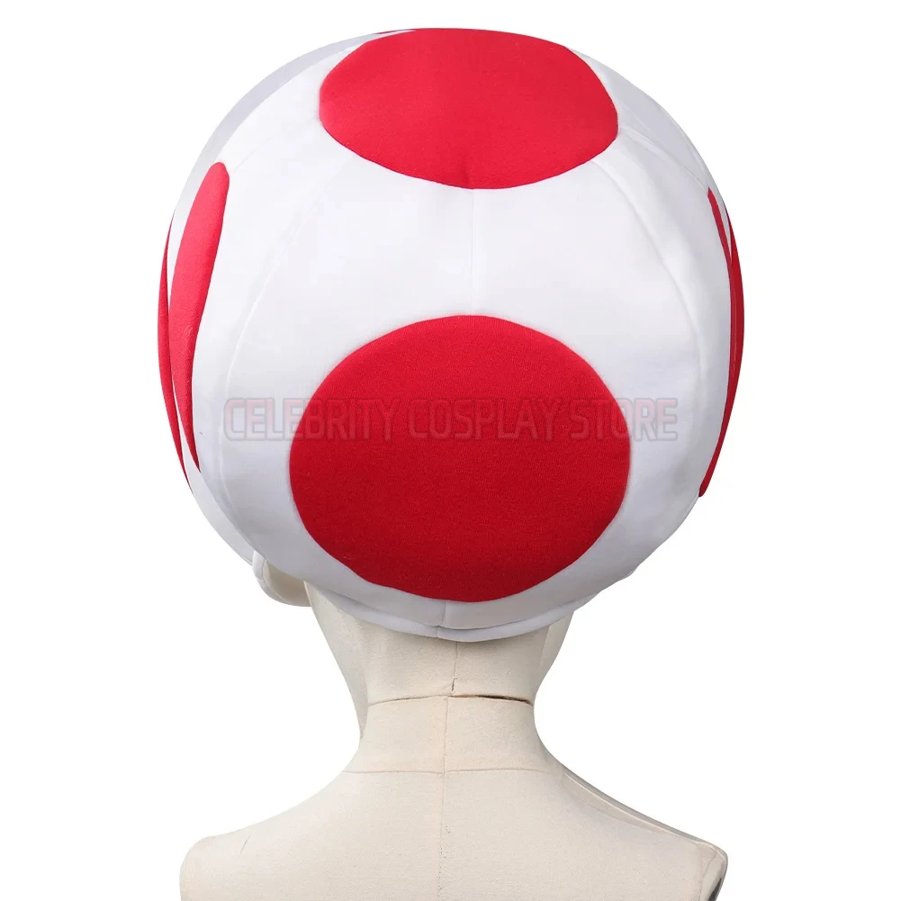 Kids Boys Toad Kinopio Cosplay Hat Anime Game Bros 2 Roleplay Red Dot Mushroom Head Cap Costume Accessories Fancy Dress Gifts