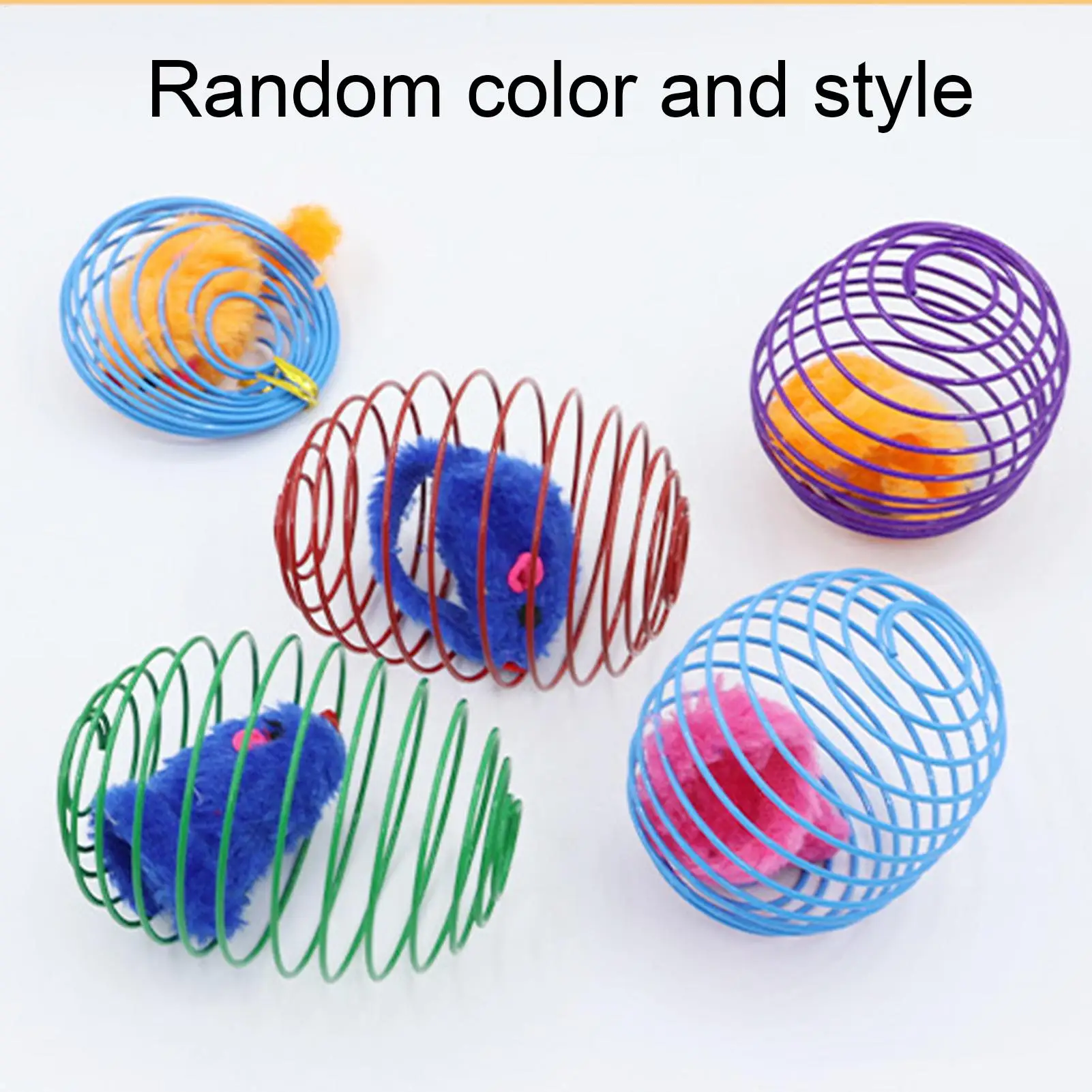 Cat Spring Toy Colorful Fun Stretchable Pet Games Indoor Cat Toys For Home Outdoor Play Training Exercise Mental Stimulation