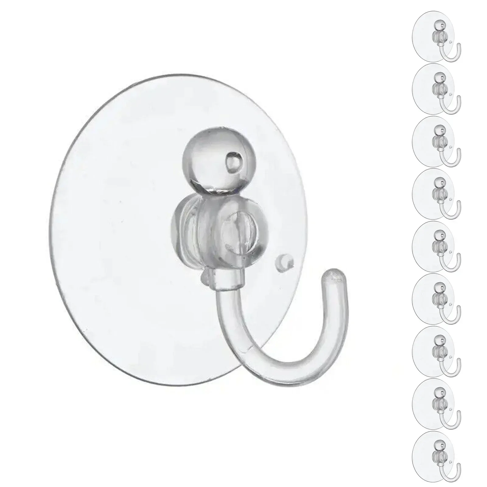 10Pc Suction Cup Hooks With Screw Nut 30-50 Mm Clear Sucker Pads Strong Adhesive Suction Holder For Car Glass Bathroom Wall Door 5