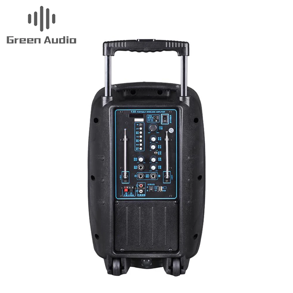 GAS-130 Green Audio Music System 10 Inch Wireless Portable Loudspeaker With Karaoke Microphone For Party