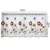 100*50cm Short Curtain 1 Sheet  Polyester Window Sheer Perforated Flower Embroidered Window Voile Curtain For Bay Window Kitchen 6