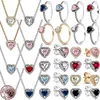 Classic Heart-shaped Series 925 Sterling Silver Shinys Various Colors Ring  Earrings Necklace Luxury Charm Jewelry Party Gifts