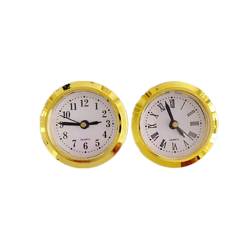 Insert Clock 50MM With Arabic and Roman Numerals Gold Rim Quartz Clock Movement Mechanism For Built-in digital clock,quartz clock movement