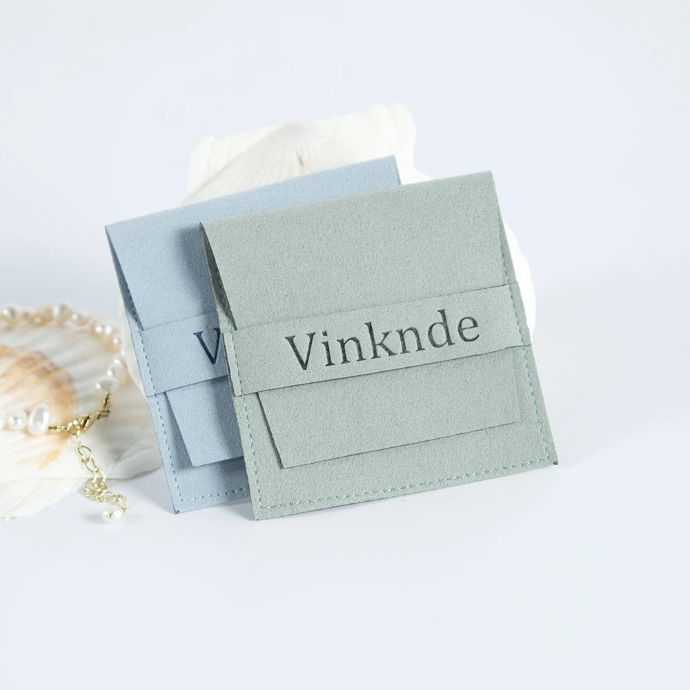 100 stücke Anpassen Logo Druck Samt Schmuck Tasche Kleine Business Verpackung Beutel Kordelzug Mikrofaser Ring Ohrringe Geschenk Taschen – Detail 15