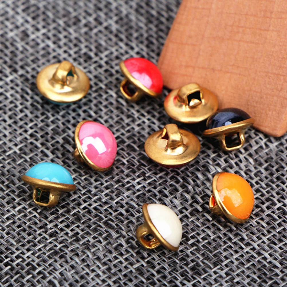 

120 Pcs Backpack Artificial Child Embellishment Button Shank Copper Base Buttons