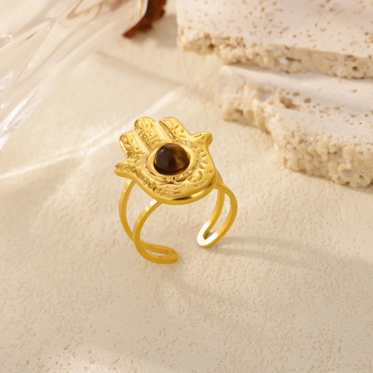 Hassam Hand Rings Gold Demons Eye Opening
