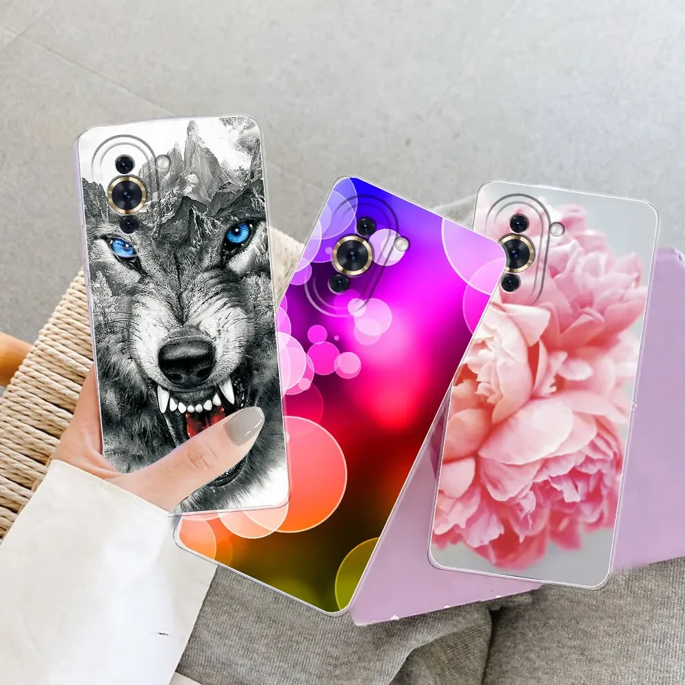 Stylish Soft Silicone Clear Marble Case - Fashionable Bumper Cover for Huawei Nova 10 Series Phones