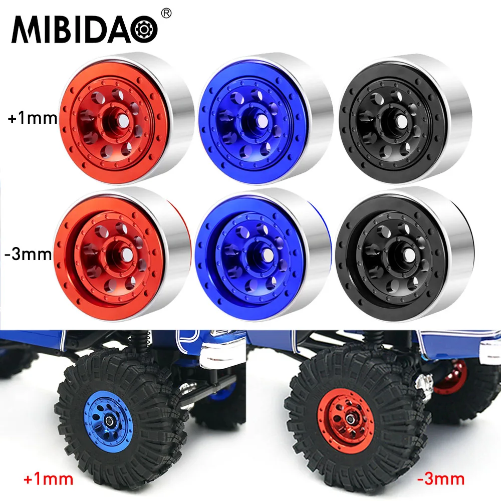 

Колесные диски MIBIDAO 4 шт. + 1 мм/-3 мм из офсетного металлического сплава, 1,0 дюйма, со штифтовым замком, ступицы для модели 1/18 Axial SCX24 FMS FCX24 1/24, Радиоуправляемый автомобиль