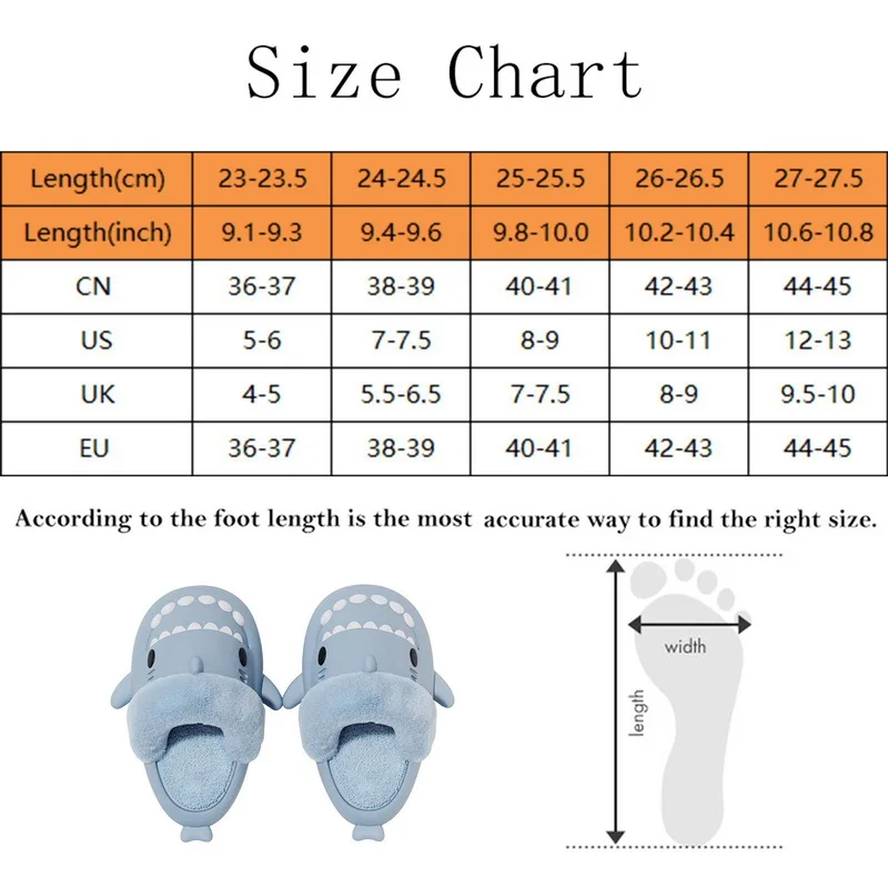 여성용 방수 봉제 상어 슬리퍼, 겨울 실내 미끄럼 방지 슬라이드, 따뜻한 커플 홈 샌들, 플랫 슬리퍼, 탈착식 봉제 신발