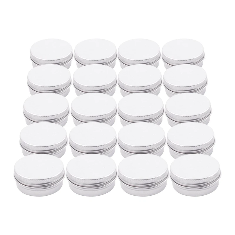 

60 X Empty Cosmetics Pot Lip Balm Aluminum Jar Container Screw Cap 15Ml