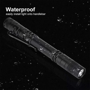 New Pen Mini Portable LED Flashlight Torch Flash Light Battery Hunting Lamp Pocket Flashlights  Camping,Outdoor,Emergency Pack 2