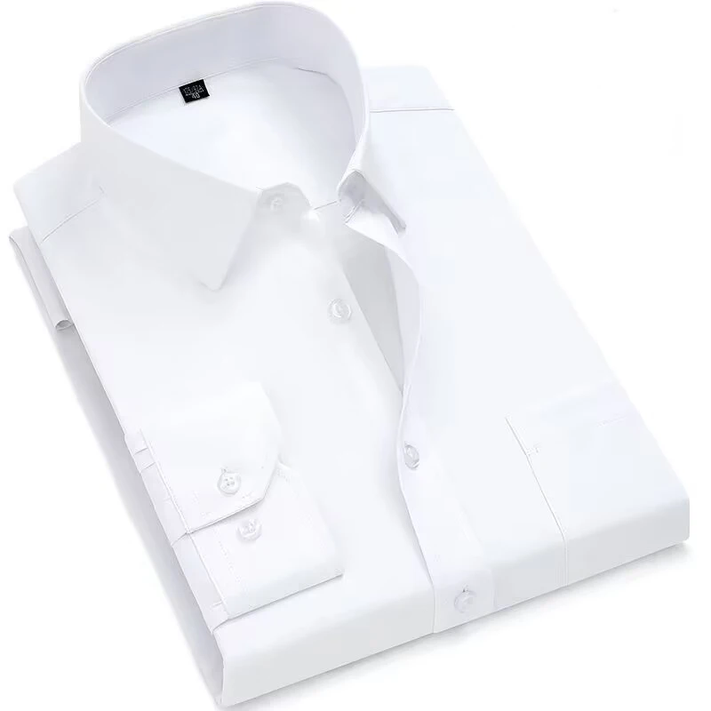 thumbnail image 1 of Camisa clásica de vestir para hombre, color sólido, negro, blanco, azul, gris, rojo y rosa, camisa informal de negocios para hombre, camisa de manga larga, 1 of 4