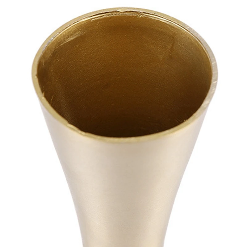 Set Of 2 Brass-Toned Metal Vase Small Flower Vase For Home Decor, Wedding Or Gift(Gold)