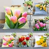 Tulip Flower Pillowcase Bedroom Home Office Decorative  Square 1