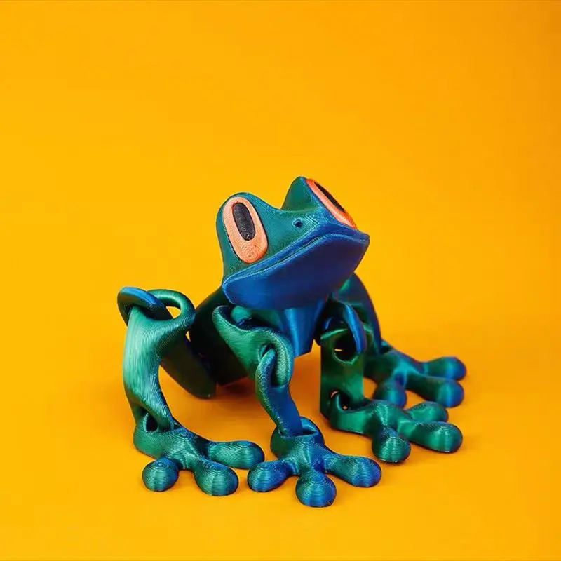 3D Printed Articulated Tree Frog Ornament – Versatile Home and Office Decor Magnet