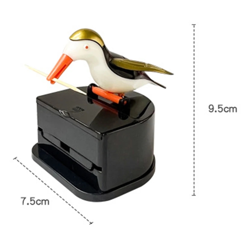 Description Picture 2 of itemCute Little Bird Toothpick Container Automatic Toothpick Dispenser Toothpick Holder Home Decor Table Decoration Table Accessorys