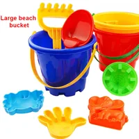 Children Outdoor Toy Large Beach Bucket 7 Piece Set With Tool Shovel Rake Beach Toys Parent-child Interactive Toy Gift 1