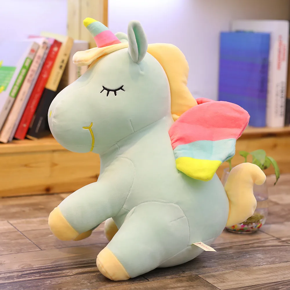 

25CM Kawaii Lying Unicorn Plush Toy Stuffed Soft Cute White Pink Horse Appease Doll Toys for Kids Girls Birthday Gift New