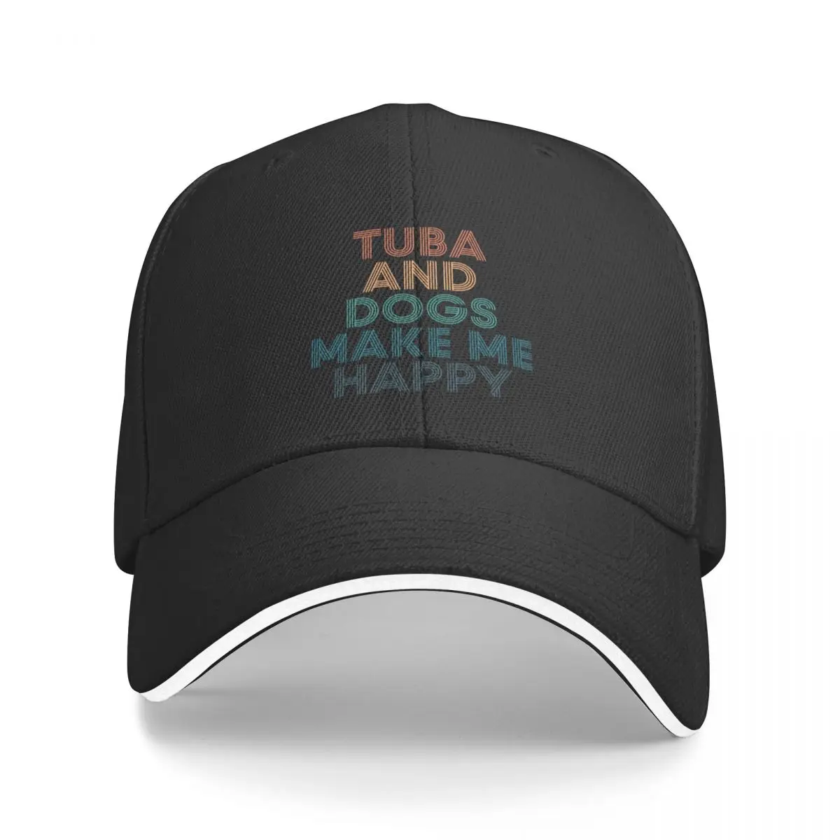 

New Tuba And Dogs Make Me Happy- Gift for Tuba & Dogs Fans Baseball Cap Anime Hat Ball Cap Trucker Hats For Men Women's