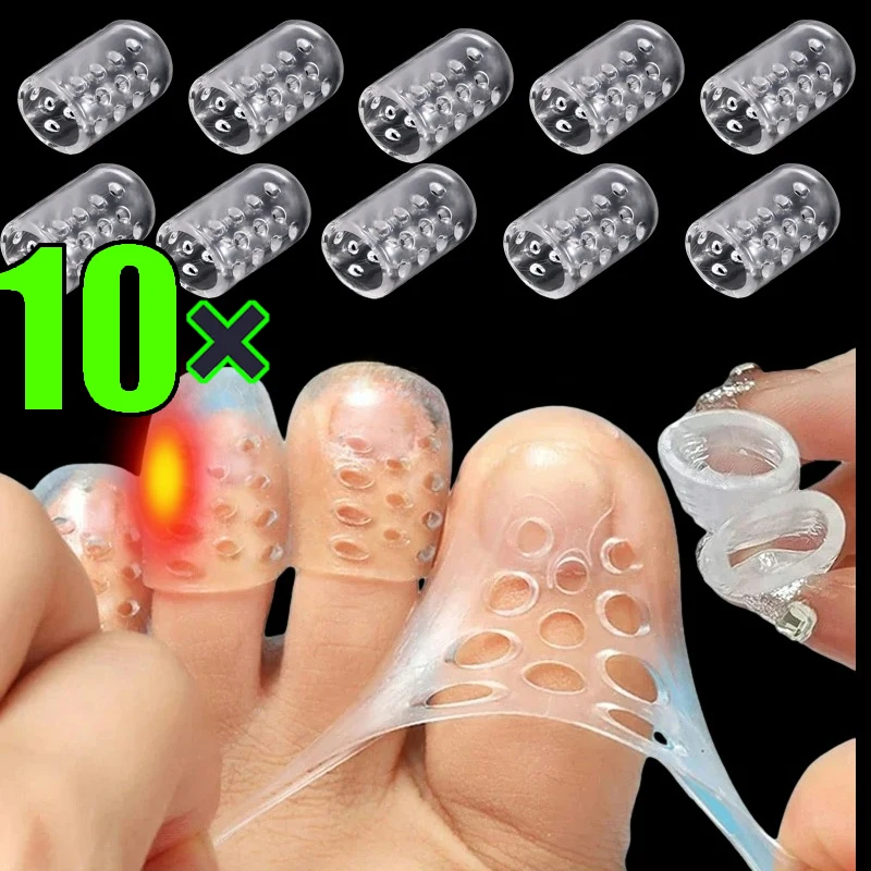 Silicone Toe Cover Transparent Breathable Sleeve Protector Anti-Friction Toes Caps High-heeled Shoes Prevent Blisters Foot Care