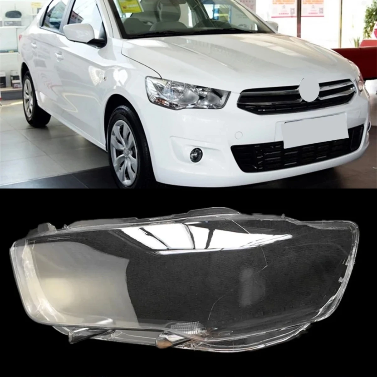 

For Citroen Elysee C-Elysee Headlamps Cover Transparent Lamp Shade Shell Plexiglass Replace Original Lampshade 2014 2015 2016