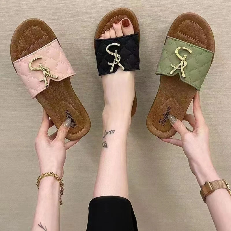 

Summer Slippers Women Flat Luxury Outdoor Beach Flip Flops Female Sandals Trend Brand Design Slides Shoes Woman 2024 Big Size 42