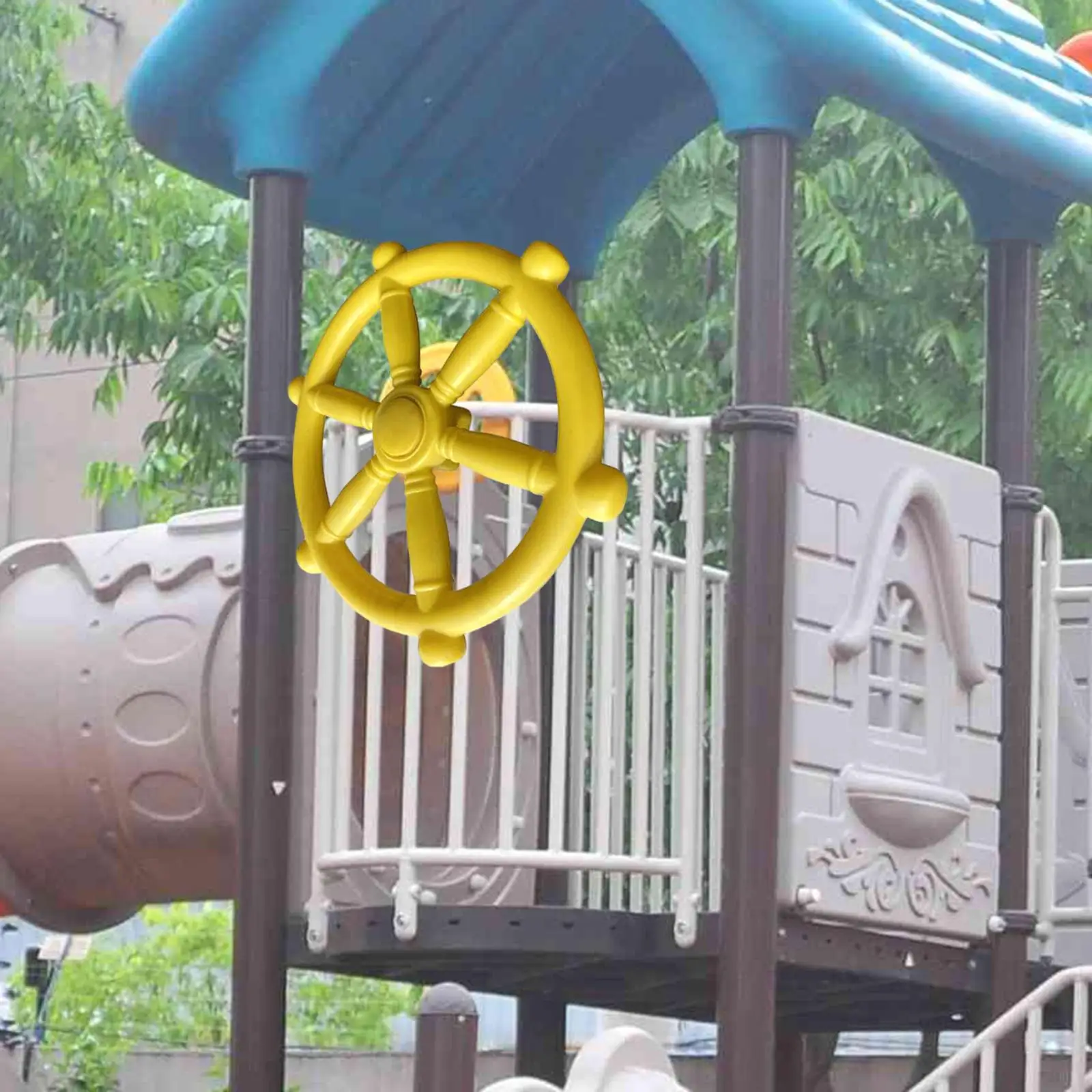 Pirate Ship Wheel Playground Equipment for Swingset Backyard Treehouse