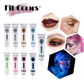 Heallor 9 Color Glitter Sequin Gel Lip Eye Face Multifunctional Liquid Eye Shadow Long Lasting Waterproof Cream Eyeshadow Enhanc - Thumbnail 2