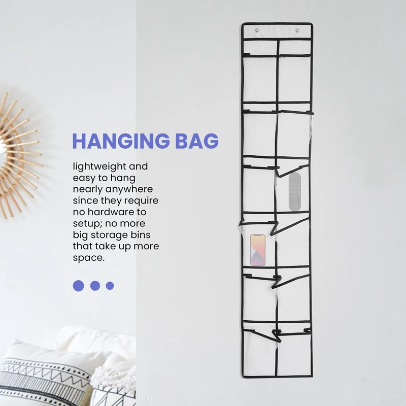 12 Large Mesh Pocket Hanging Shoe Organiser Rack Behind Doors Shoes Rack Storage Household Wall Bag Room Shoes Storage