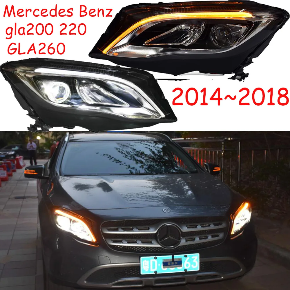 

Один комплект налобных фар для GLA200, налобный фонарь GLA220 GLA260 2014 ~ 2018, автомобильные аксессуары, налобный фонарь gla200, светодиодные дневные ходовые огни
