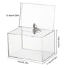 Acrylic Donation Box with Lock Raffle Box with Sign Holder Ballot Suggestion Box for Fundraising Donation Voting 6