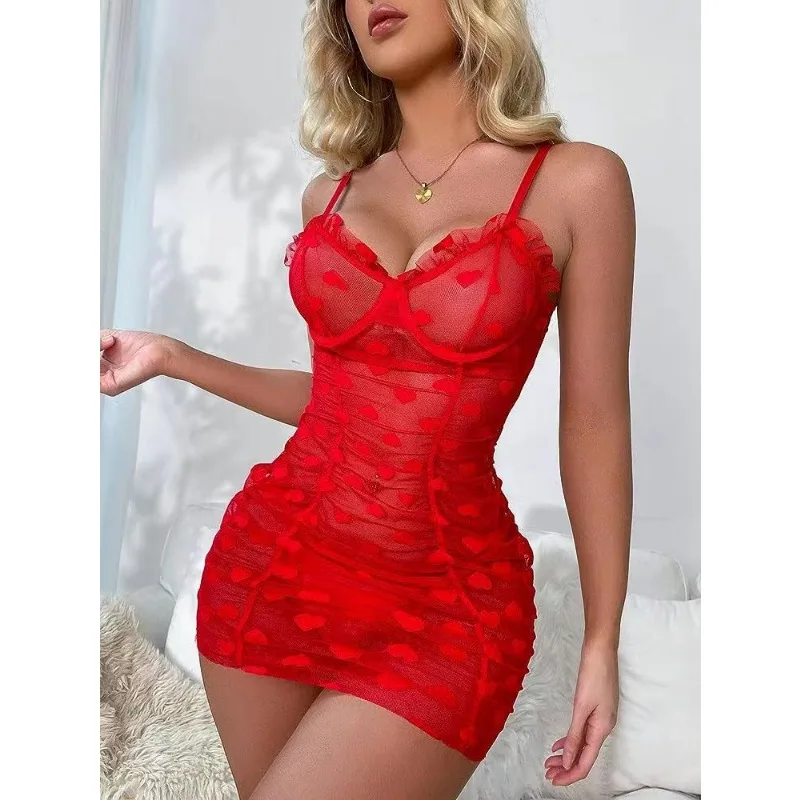 Sexy Pajamas Sheer Lace Dresses Fun Stage Uniforms Plus Size Lingerie Sex Tols for Girl lingerie sets faux leather lingerie women pajamas sexy lingerie women lingerie women sleepwear custom lingerie