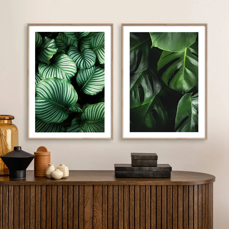 

Monstera Banana Green Leaf Plant Posters And Prints Wall Art Canvas Painting Gallery Wall Pictures For Living Room Decoration
