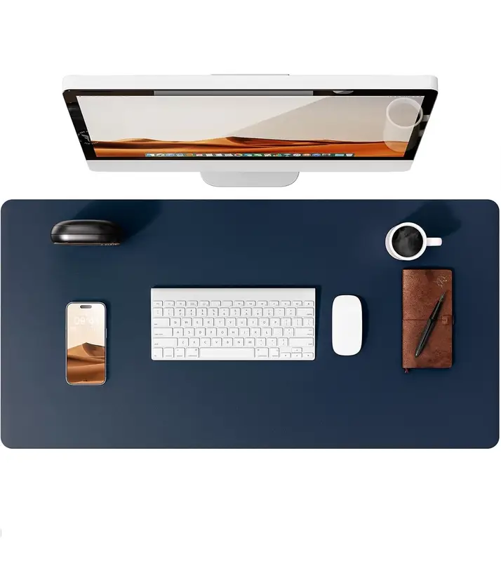 Large Mouse Pad,Office Desk Mat, Leather Desk Pad Protector, Non-Slip PU Leather Desk Blotter, Laptop Desk Pad - Image 9