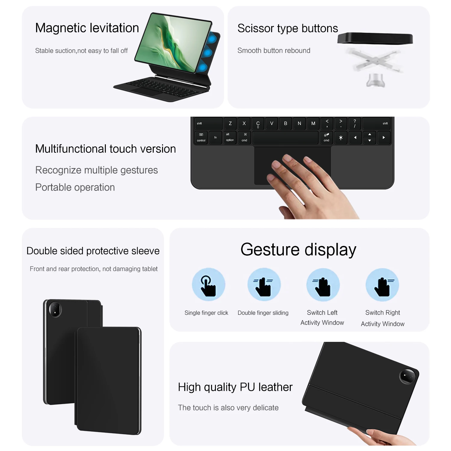 Magic Magnetic Keyboard For HONOR MagicPad2 2024 Cover For