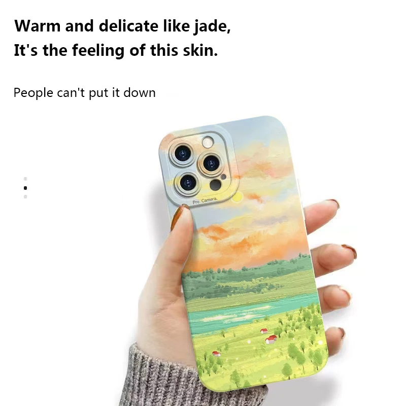 Abstract Watercolor Landscape Silicone Soft Phone Case