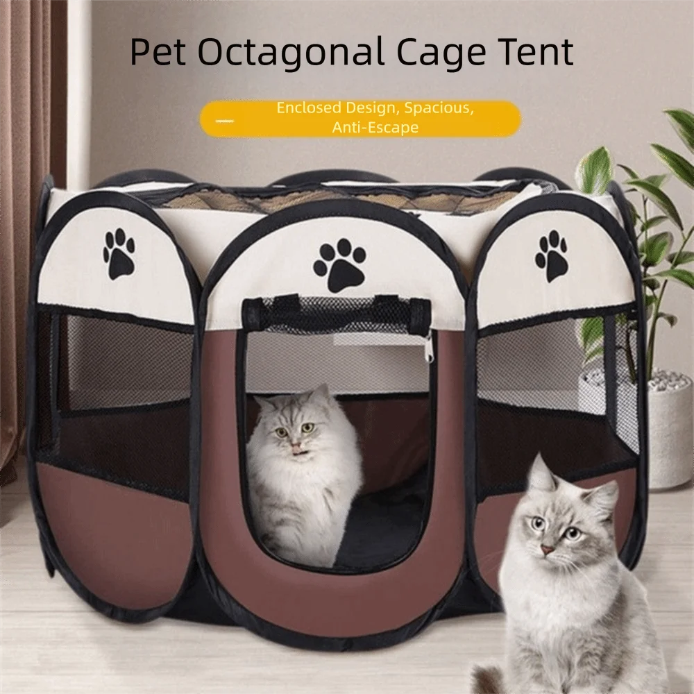Durable Grip Foldable Pet Tent Scratch Resistant Portable Design Cat House Foldable Structure Waterproof Oxford Cloth Dog Kennel