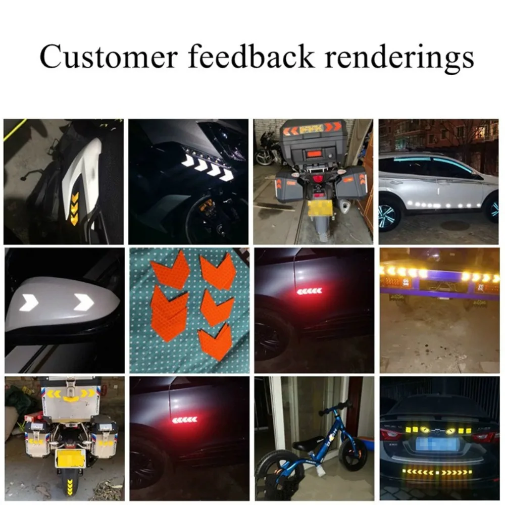 10PCS 반사 자동차 스티커 화살표 표시 경고 안전 범퍼 트렁크 반사경 스타일링 테이프