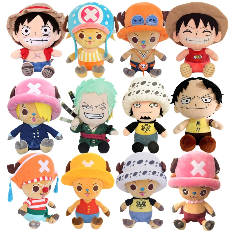 One Piece-Jouets en peluche Kawaii pour enfants, Luffy, Zoro