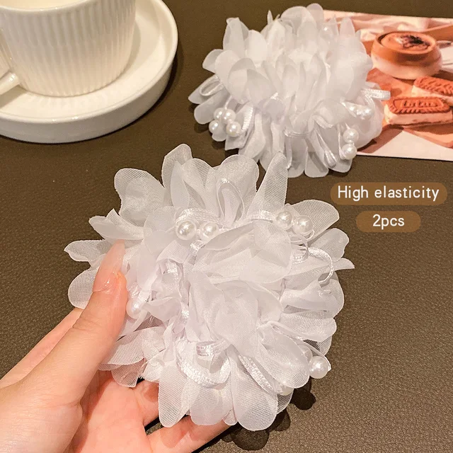 2 accessori per capelli bianchi con fasce floreali dolci e carine adatte per l'uso quotidiano 5