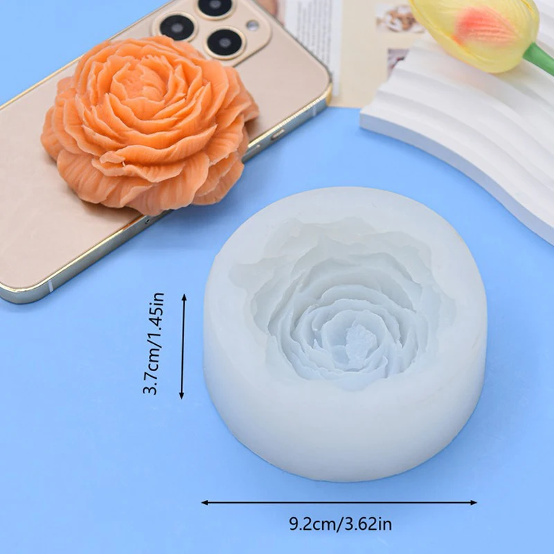 Description Picture 6 of itemLarge Peony Flower Silicone Mold 3D Flowers Candle Plaster Resin Casting Tool Handmade Chocolate Cake Baking Molds Soap Making