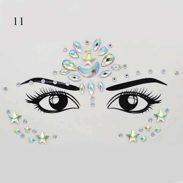 Crystal Tattoo Sticker Drill Stickers Eyes Sticker Party Face Stickers Face Decoration Diamond Masquerade Temporary Tattoo