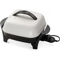 11-Inch Electric Skillet,Black/White,nonstick surface for stick-free cooking, easy cleaning,heat control automatically 2