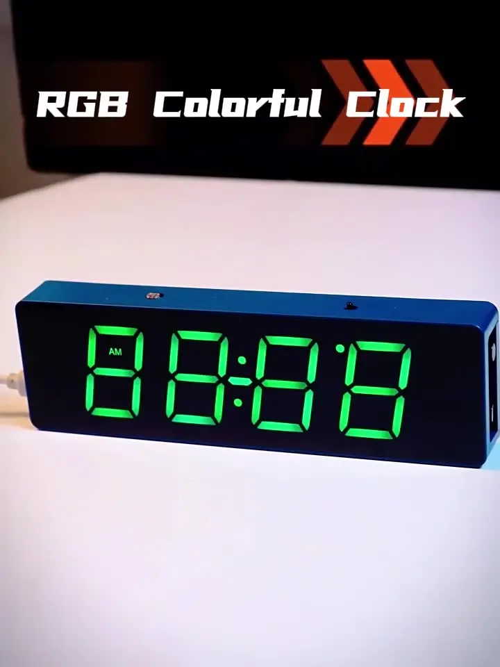 4 kit di orologio elettronico digitale fai da te multicolore LED ora settimana temperatura data visualizzazione con custodia trasparente (bianco