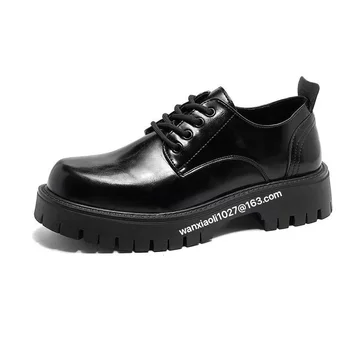 Leather shoes men\'s autumn new men\'s black 1