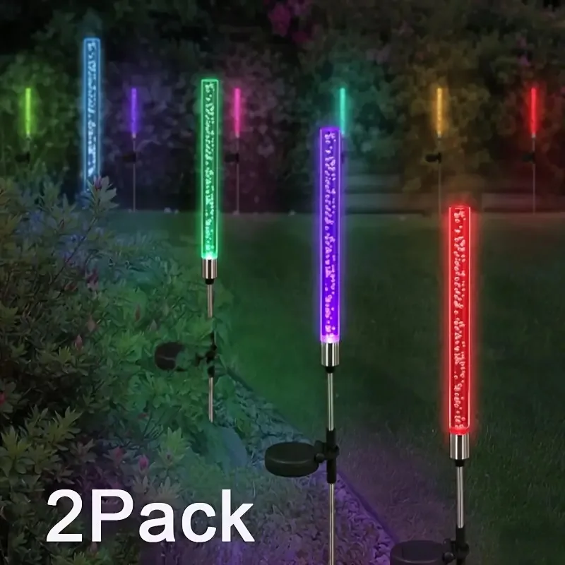 Solar Bubble Bar Garden Light Outdoor Color Changing Landscape Path Light For Terrace Lawn Courtyard Decor 2pcs solar decoration light,solar lights,garden light