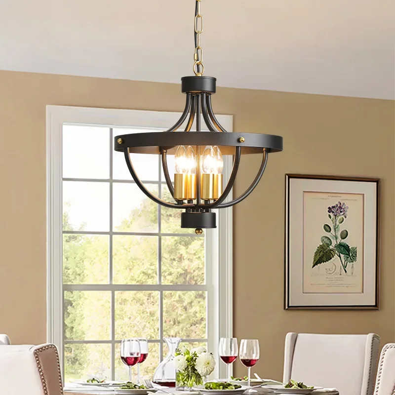 

American Retro Ceiling Light Rural Iron Art Lamp Bedroom Living Room Restaurant Balcony Lamps Hotel Bar Cafe LED Lights Fixtures