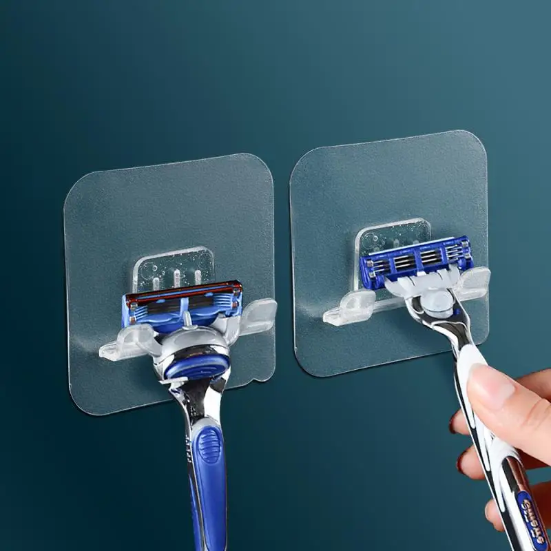 Hanger Shaving Holder Wall Shelf Strong Shower Razor Blade Holder Bathroom Hook Razor Rack Men Shaving Traceless Stand razor holder,razor storage box
