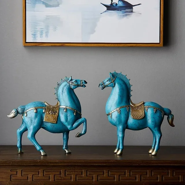 Sculpture de cheval Dengshui de style chinois, accessoires de décoration pour la maison, le salon, la statue de bureau, 007 cadeaux chauffants 3