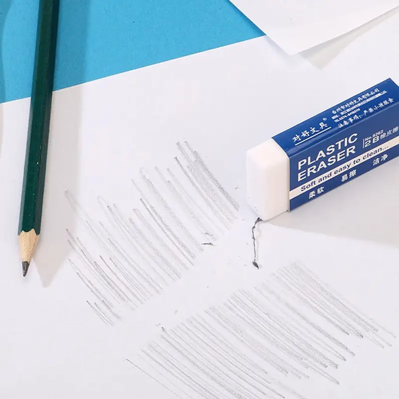 20Pcs 2B White TPR Eraser Clean and Mess Free Student Exam Office Sketch Soft Eraser